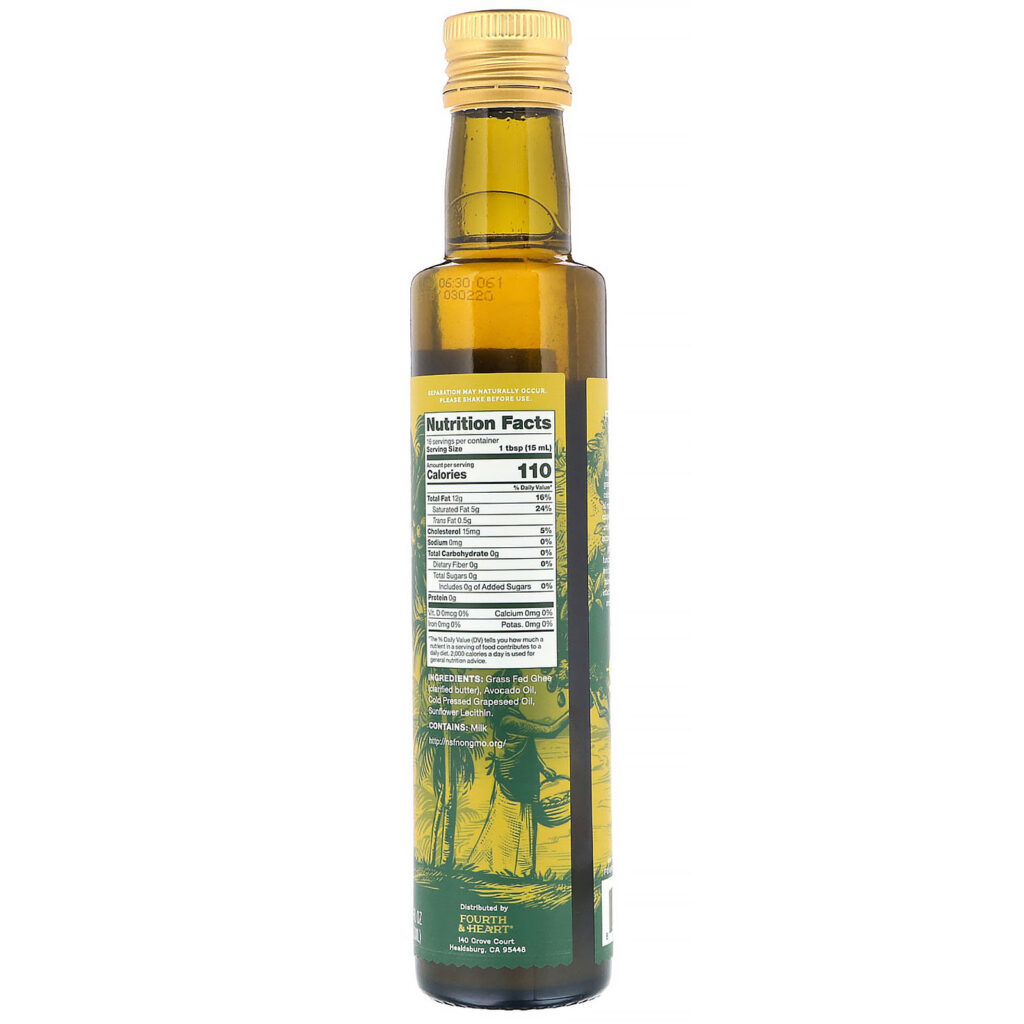 4th & Heart, Ghee Oil, Original, 8.5 fl oz (250 ml) - Imagem 2