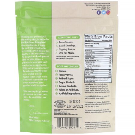 MRM, Souperfoods, Sopa de Moringa e Ervilha Verde, 120 g (4,2 oz) - Image 2