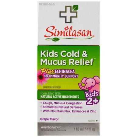 Similasan, Kids Cold & Mucus Relief, Kids 2+, Grape Flavor, 4 fl oz (118 ml)