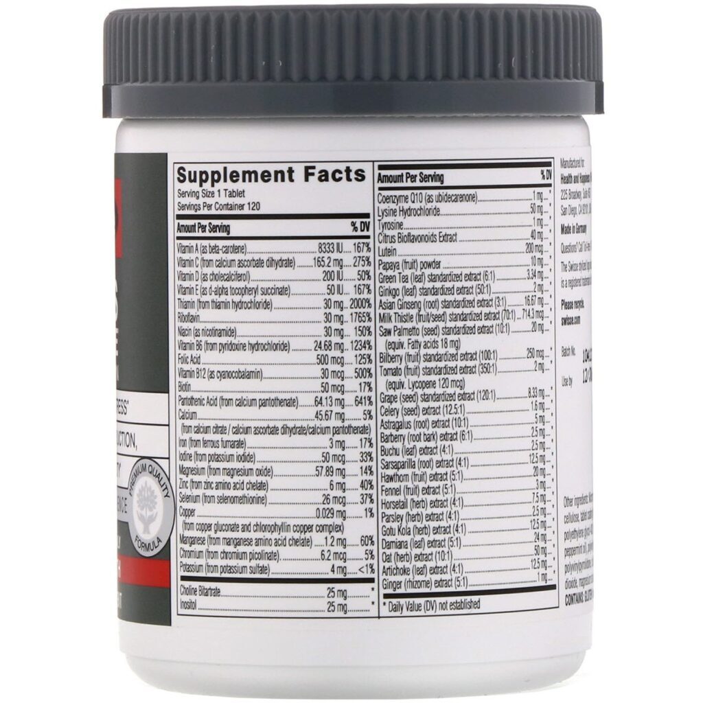 Swisse, Ultivite Multivitamínico para Homens, 120 Comprimidos - Imagem 2