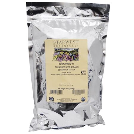 Starwest Botanicals, Semente de Coentro Orgânica, 453,6 g (1 lb)