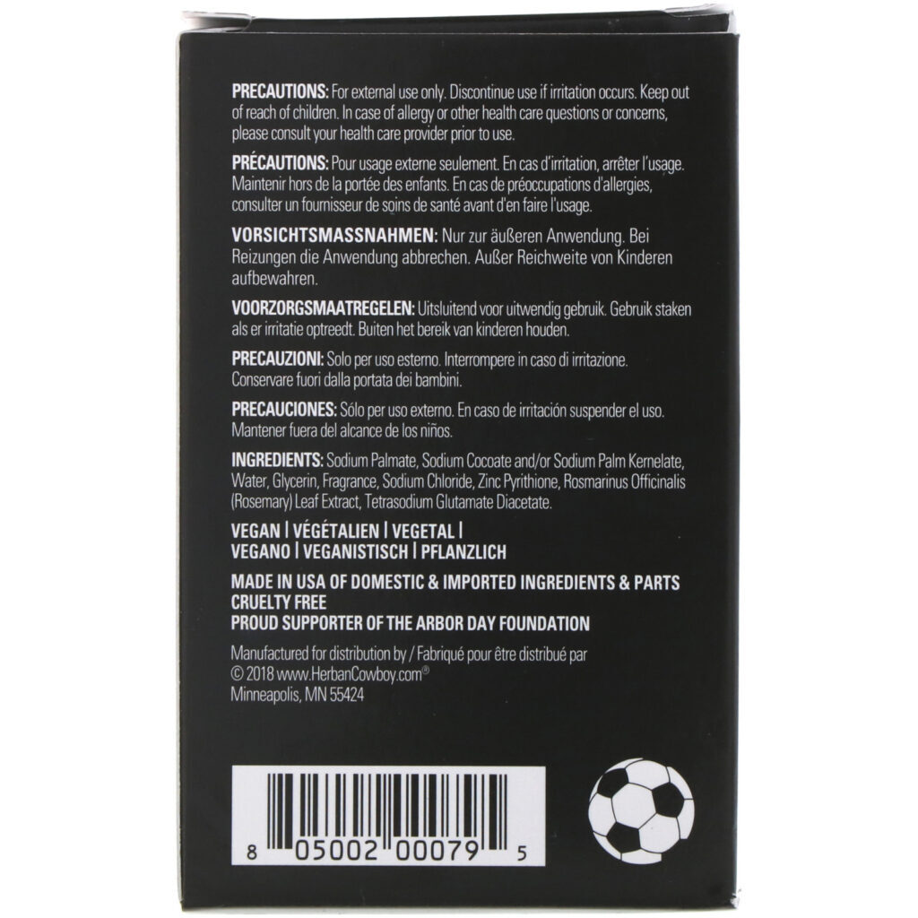 Herban Cowboy, Sport, Milled Soap, 5 oz (140 g) - Imagem 2