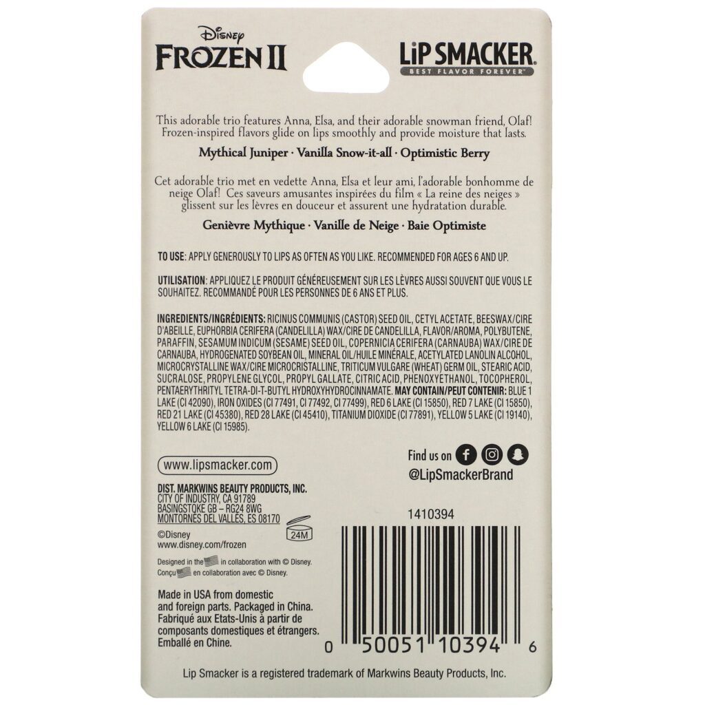 Lip Smacker, Frozen II, Lip Balm, Trio Pack, 3 Pieces, 0.42 oz (12.0 g) - Imagem 3