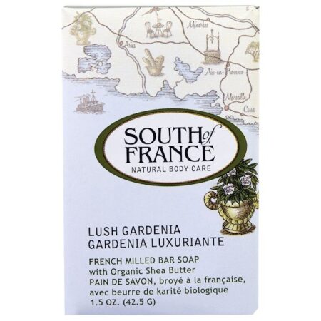 South of France, Sabonete Francês Com Manteiga De Carité Orgânica, Gardênia, 42,5g