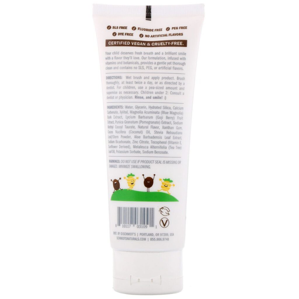 Schmidt's, Kids Tooth + Mouth Paste, Coconut + Pineapple, 4.7 oz (133 g) - Imagem 2
