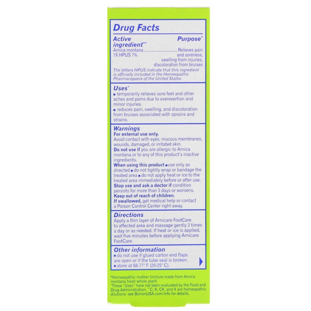 Boiron, Arnicare Foot Care Cream, Unscented, 4.2 oz (120 g) - Imagem 2
