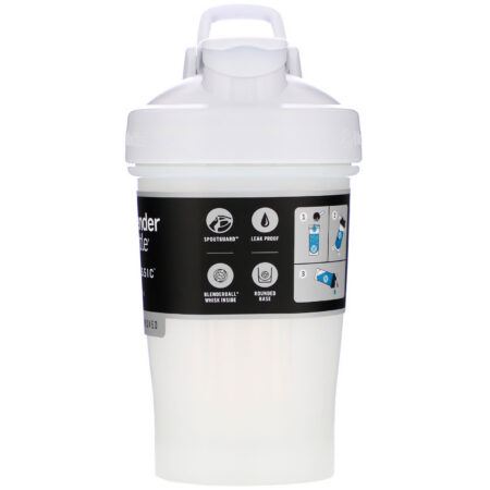 Blender Bottle, Classic With Loop, White, 20 oz - Image 2