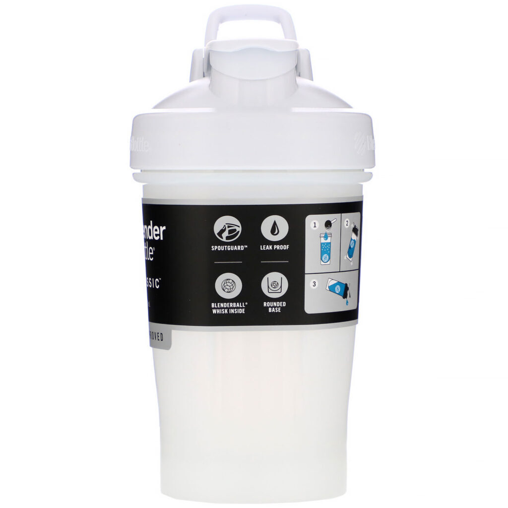 Blender Bottle, Classic With Loop, White, 20 oz - Imagem 2
