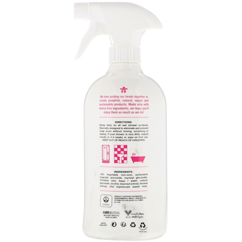 ATTITUDE, Daily Shower & Tile Cleaner, Citrus Zest, 27.1 fl oz (800 ml) - Imagem 2