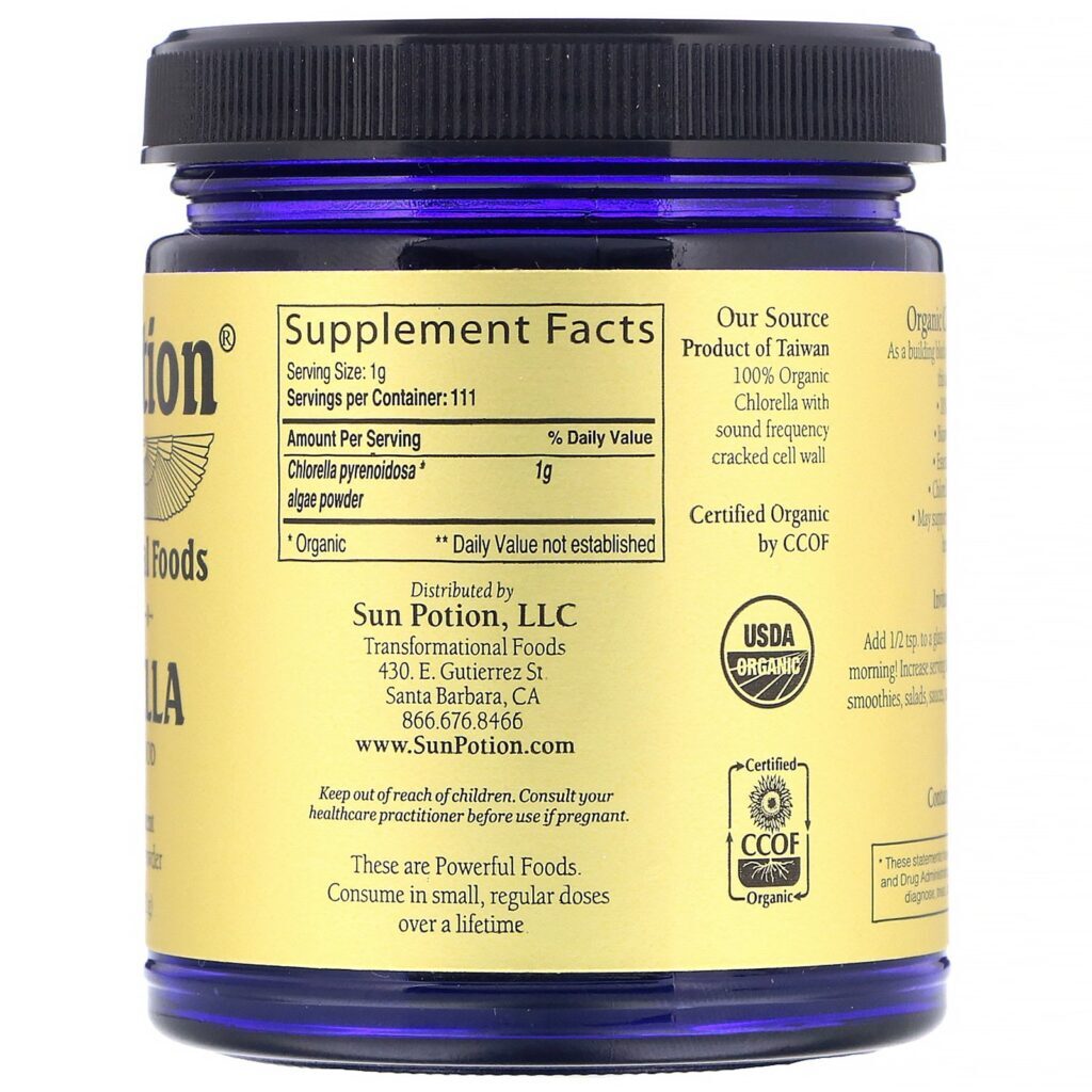 Sun Potion, Chlorella em pó, orgânico, 111 g - Imagem 2