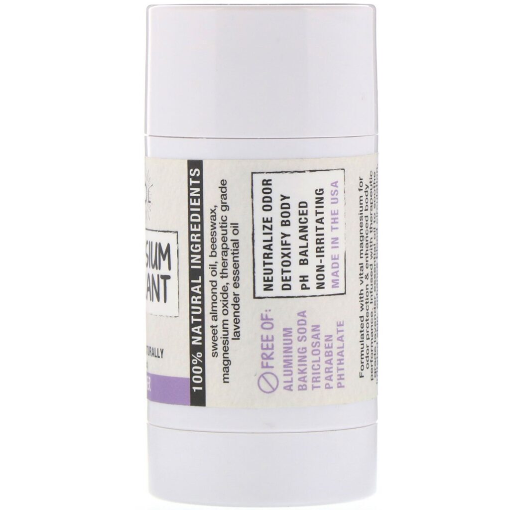 Magsol, Desodorante de Magnésio, Lavanda, 2,8 oz (80 g) - Imagem 2