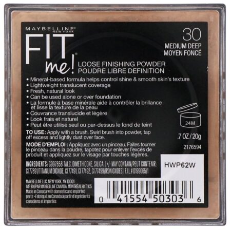 Maybelline, Fit Me, pó solto para finalização, 30 Medium Deep, 20 g - Image 3