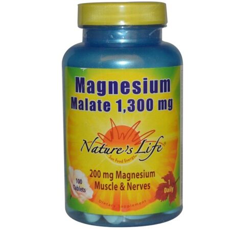 Nature's Life, Malato de Magnésio, 1.300 mg, 100 Comprimidos