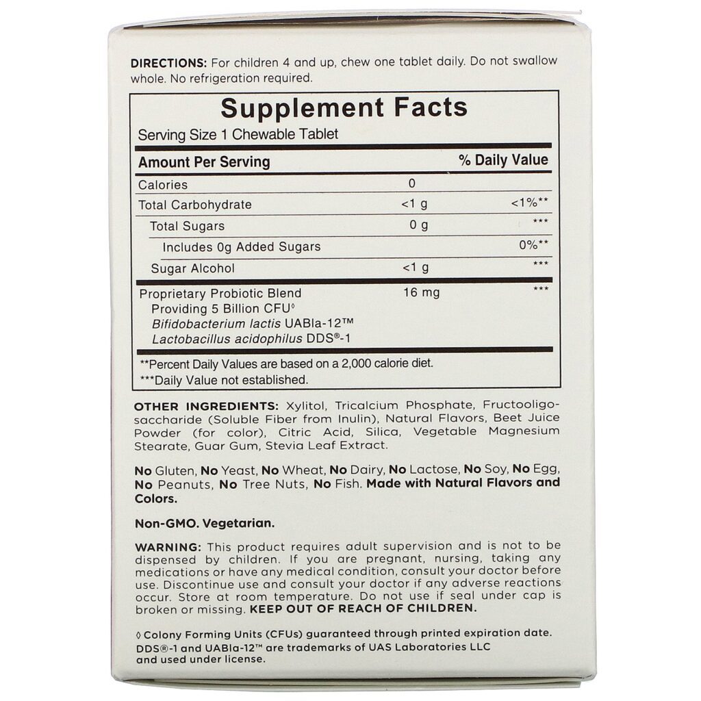 American Health, Probiotic KidChewables, Natural Strawberry Vanilla Flavor, 5 Billion Live Cultures , 30 Chewable Tablets - Imagem 2