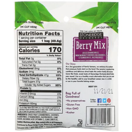 Stoneridge Orchards, Berry Mix, 1.75 oz (49.6 g) - Image 2