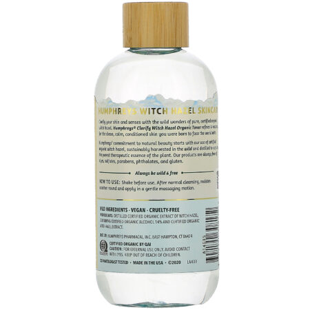 Humphrey's, Witch Hazel, Certified Organic Toner, Clarify, 8 fl oz (236 ml) - Image 2