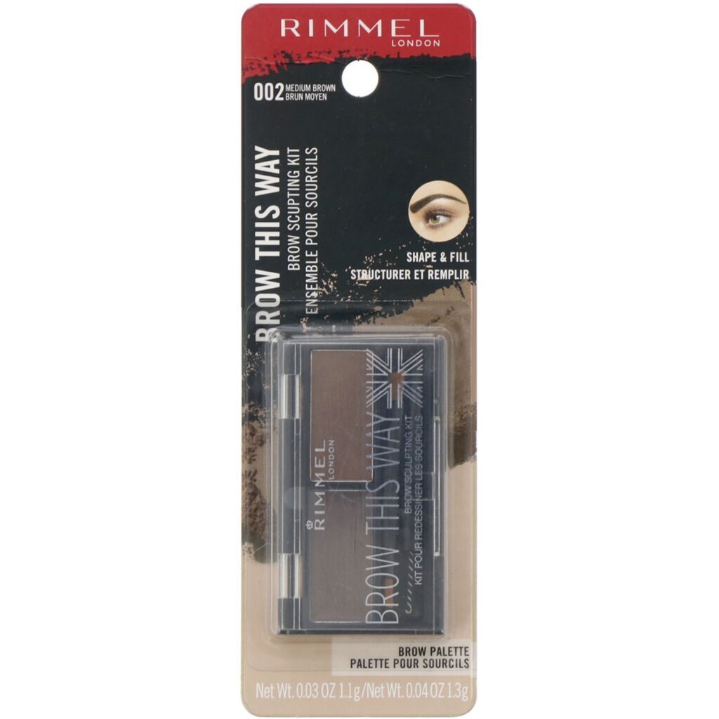 Rimmel London, Kit de sobrancelha Brow This Way Brow, 002 Marrom médio, 1 kit - Imagem 2