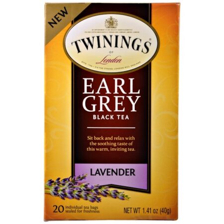 Twinings, Chá Preto, Earl Grey, Lavanda, 20 sachês, 40g