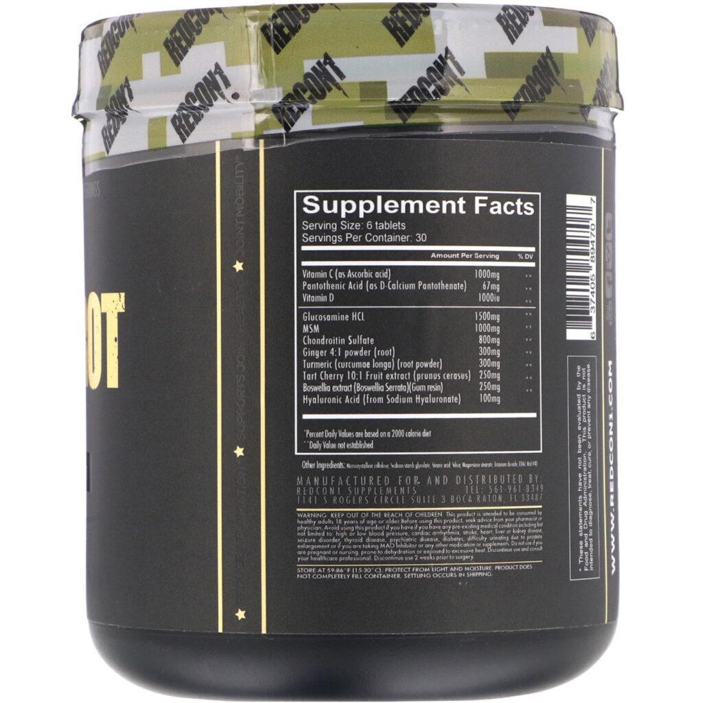 Redcon1, Foxtrot, Joint Support, 180 Tablets - Imagem 2