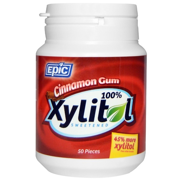 Epic Dental, Chiclete de Canela, 50 Unidades