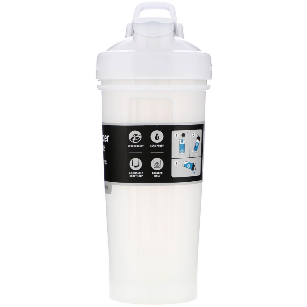 Blender Bottle, Classic With Loop, White, 28 oz (828 ml) - Imagem 2