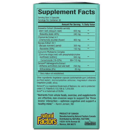 Natural Factors, 3 Brains, Brain Defense, 90 Vegetarian Capsules - Image 2