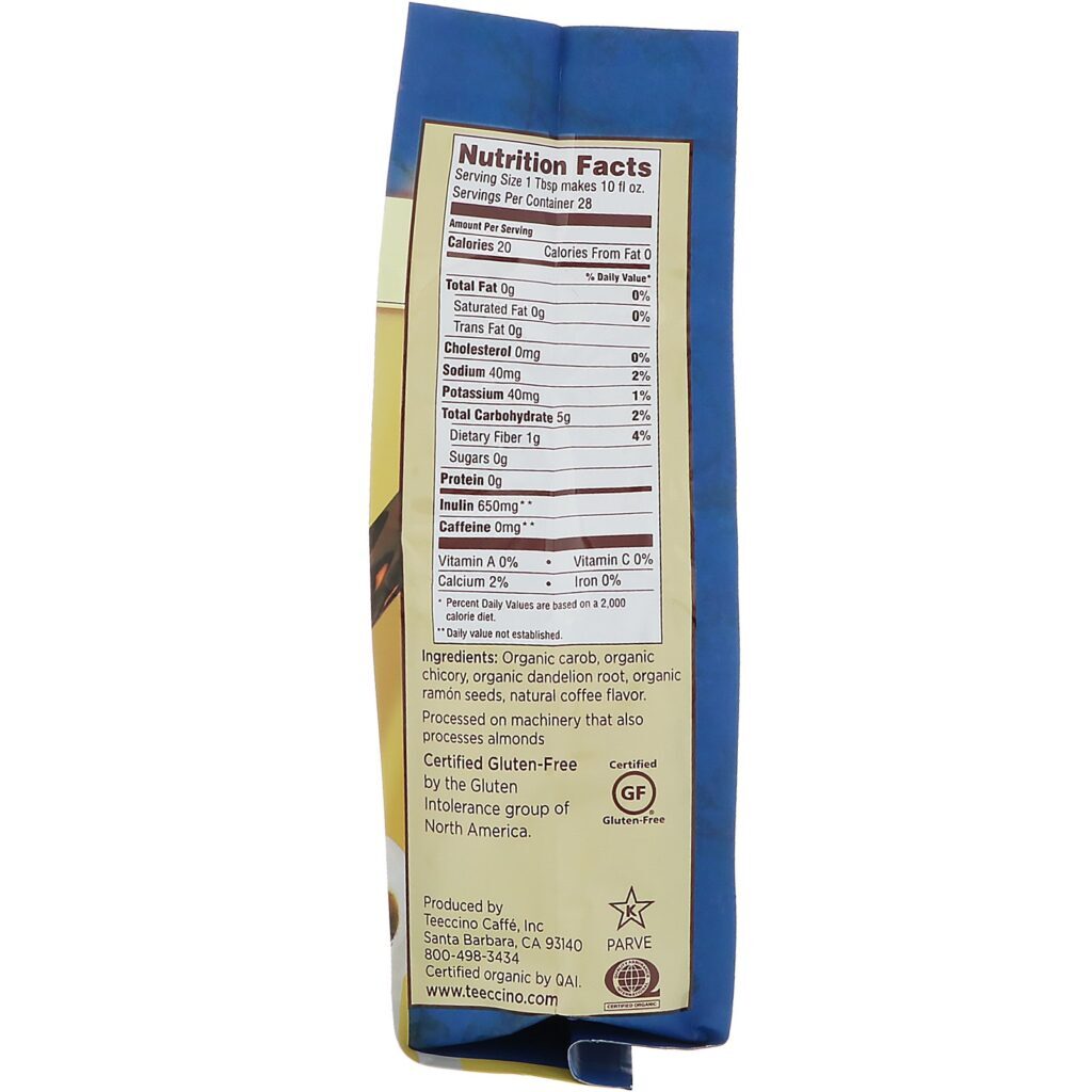 Teeccino, Café Herbal de Chicória, Dandelion Dark Roast, Sem Cafeína, 10 oz (284 g) - Imagem 2