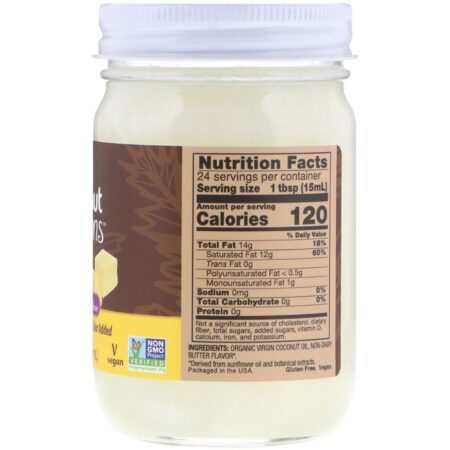 Now Foods, Ellyndale Naturals, Coconut Infusions, Sabor de Manteiga Zero Lactose, 355 ml (12 fl oz) - Image 2