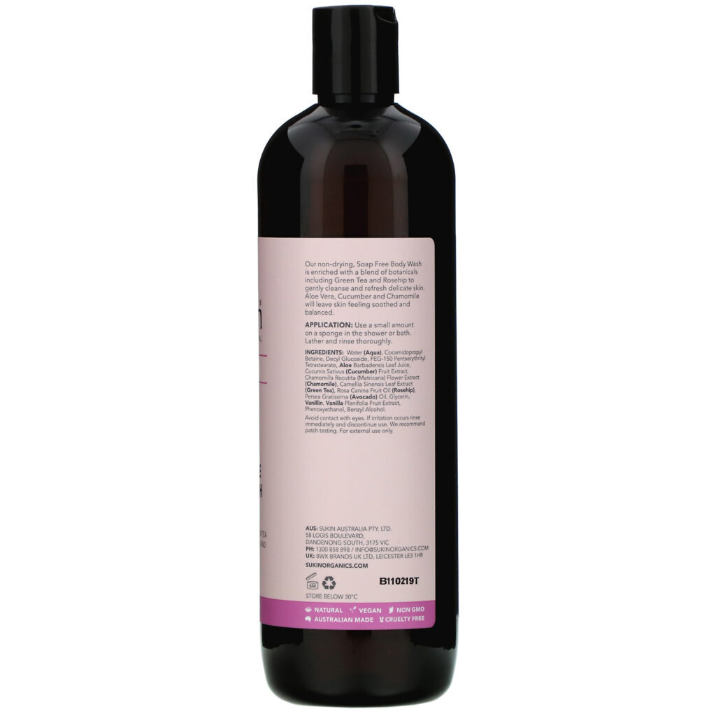 Sukin, Soap Free Body Wash, Sensitive, 16.91 fl oz (500 ml) - Imagem 2