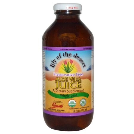 Lily of the Desert, Suco Aloé Vera Orgânico, Folha Inteira, 16 fl oz (473 ml)