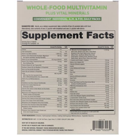 Dr. Mercola, Whole-Food Multivitamin, Manhã e Noite, Embalagens Diárias, 30 Embalagens Duplas - Image 2