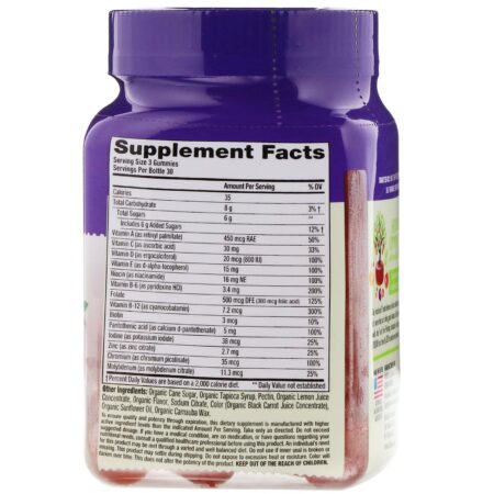 VitaFusion, Organic Mens' Multi, Fresh Strawberry, 90 Vegetarian Gummies - Image 2