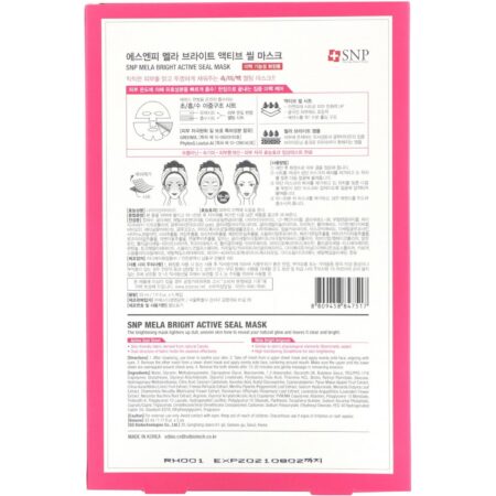 SNP, Mela Bright, Active Seal Mask, 5 Sheets, 1.11 oz (33 ml) Each - Image 3