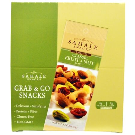 Sahale Snacks, Trail Mix, Mistura de Frutas Clássicas e Nozes, 9 Pacotes, 42,5 g (1,5 oz) Cada