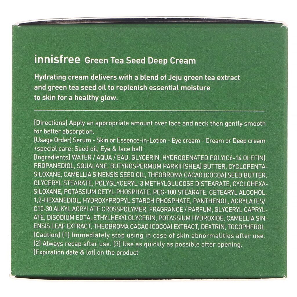 Innisfree, Creme de Semente de Chá Verde para Tratamento Profundo, 1,69 fl oz (50 ml) - Imagem 3
