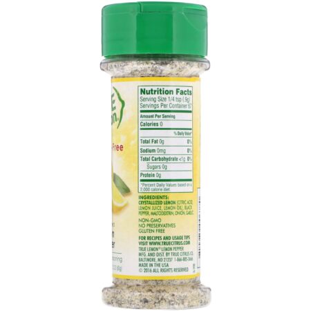 True Citrus, True Lemon, Limão Cristalizado e Pimenta, Sem Sal, 60 g (2,12 oz) - Image 2