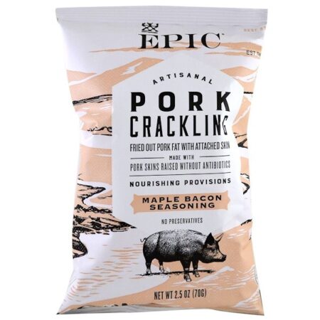 Epic Bar, Pururuca de Porco Artesanal, Tempero Bordo e Bacon, 2,5 oz (70 g)