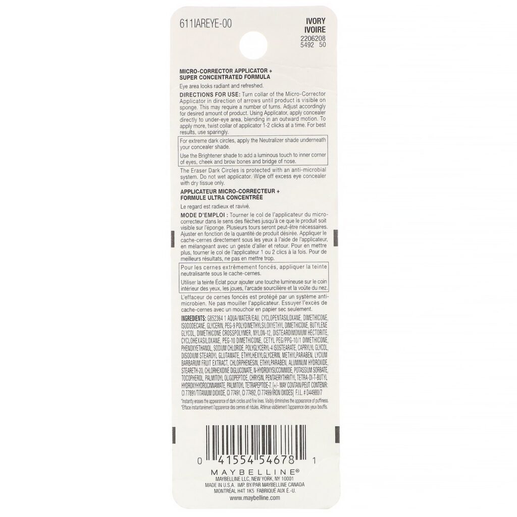 Maybelline, Instant Age Rewind, corretivo de tratamento, cobertura das olheiras, 100 Ivory, 6 ml - Imagem 3