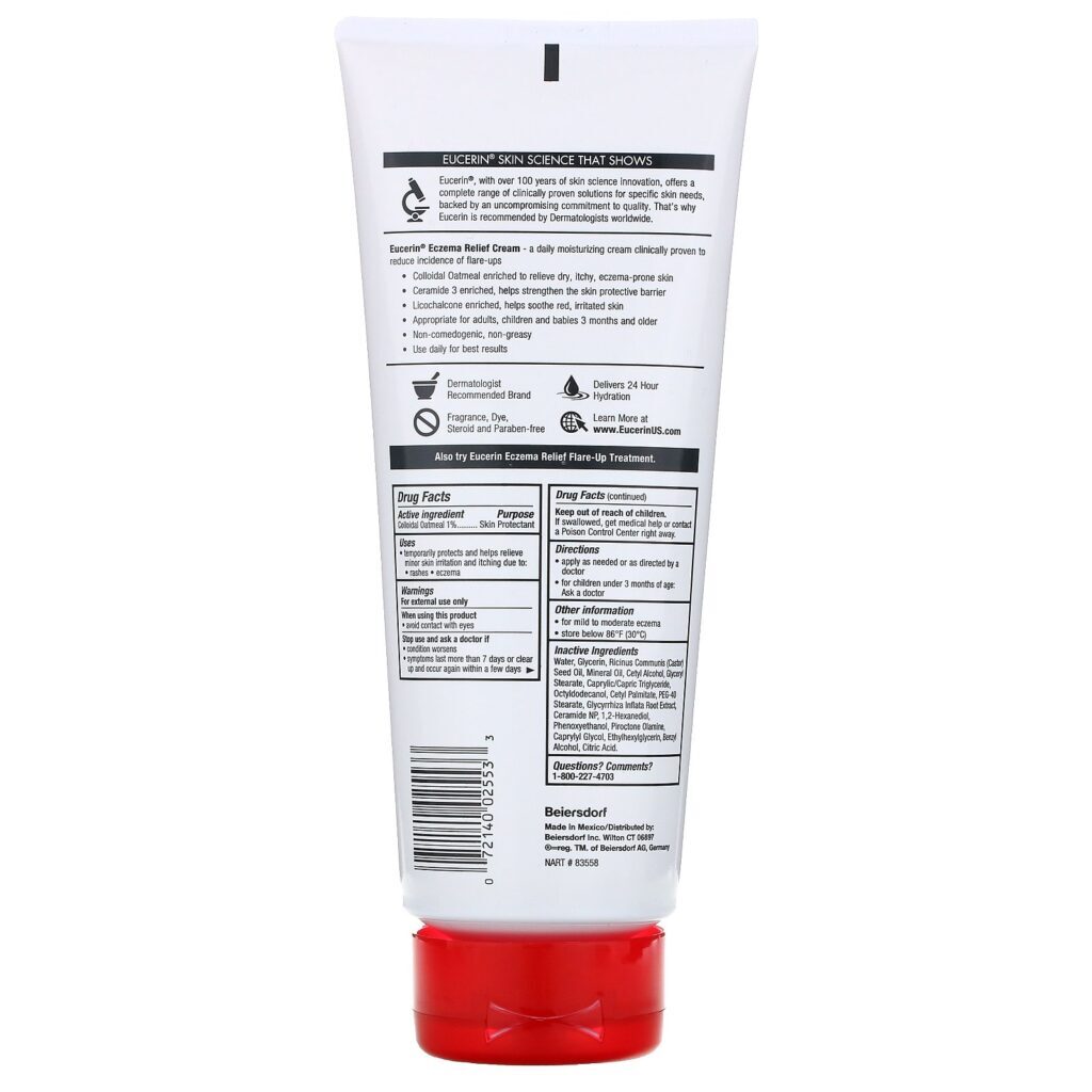 Eucerin, Eczema Relief, Body Cream, Fragrance Free, 14 oz (396 g) - Imagem 2