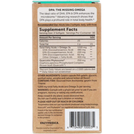 Enzymedica, Aqua Biome, Fish Oil + Sports Performance, Lemon Flavor, 1,200 mg, 60 Softgels — foto 2 Enzymedica, Aqua Biome, Fish Oil + Sports Performance, Lemon Flavor, 1,200 mg, 60 Softgels — foto 2