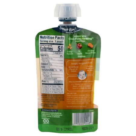 Gerber, Smart Flow, Organic, Veggie Power, Squash, Apple, Sweet Potato with Turmeric, 3.5 oz (99 g) - Image 2