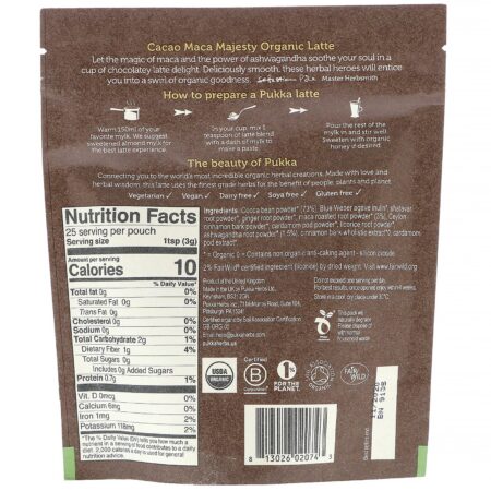 Pukka Herbs, Latte Orgânico Cacao Maca Majesty, 75 g (2,65 oz) - Image 2