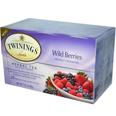 Twinings, Chá Herbal, Frutos Silvestres, Sem Cafeína, 20 saquinhos de chá, 1,41 oz (40 g)