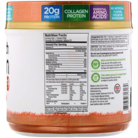 Purely Inspired, Bone Broth Protein Nutritional Shake, Smooth Vanilla, 12.8 oz (363 g) - Image 2