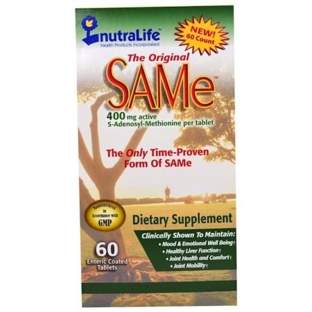 NutraLife, The Original SAMe, 400 mg, 60 Cápsulas com Revestimento Entérico