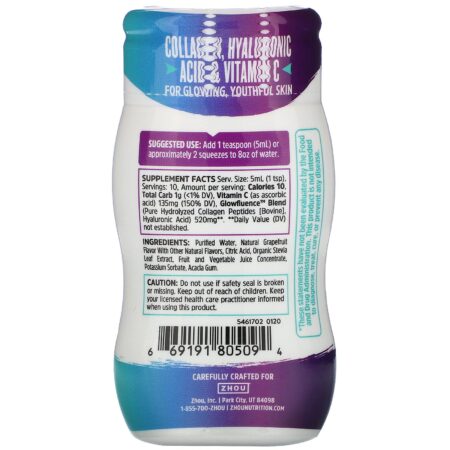 Zhou Nutrition, Glowfluence, Nutrient-Infused Water Enhancer, Grapefruit, 1.69 fl oz (50 ml) - Image 2