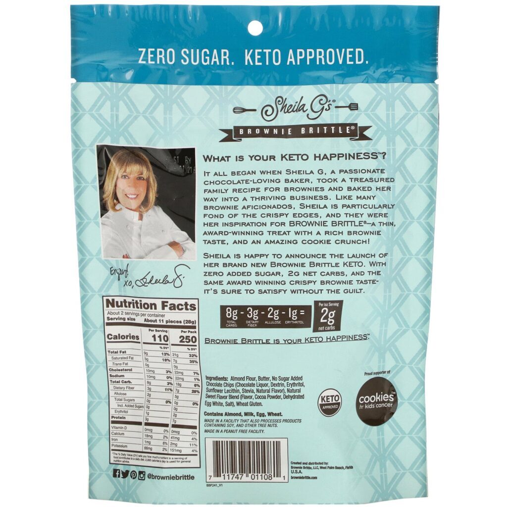 Sheila G's, Brownie Brittle, Keto, Chocolate Chip, 2.25 oz (64 g) - Imagem 2