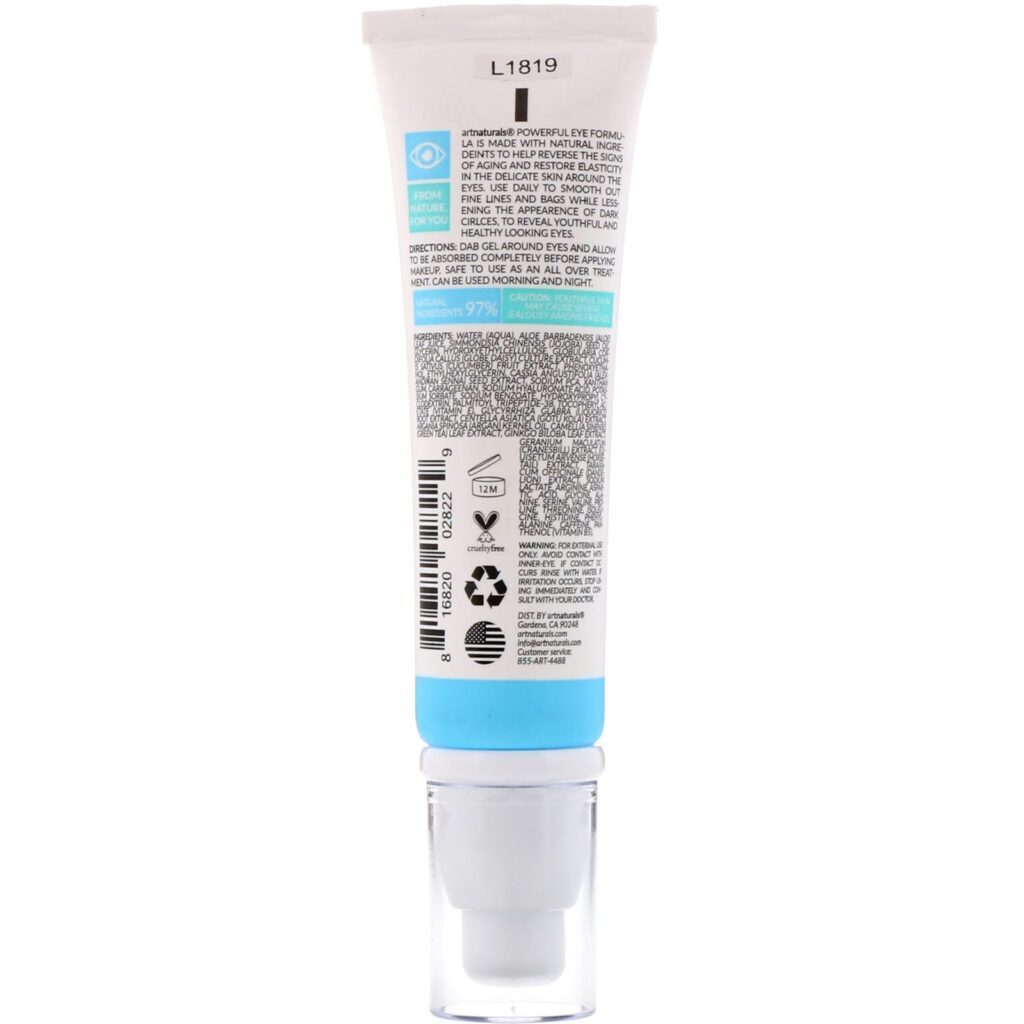 Artnaturals, Gel para os Olhos Youth, Hidratação Profunda + Fórmula Firmadora, 1,7 oz (50 ml) - Imagem 2