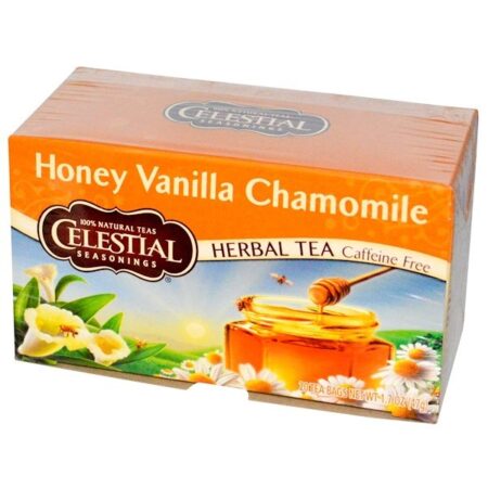 Celestial Seasonings, Chá de ervas, descafeinado, mel, baunilha e camomila, 20 sacos de chá, 1,7 oz (47 g)