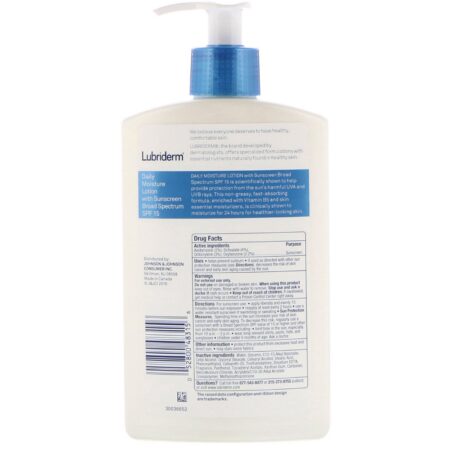 Lubriderm, Loção Hidratante Diária com Protetor Solar, FPS 15, 13,5 oz fl (400 ml) - Image 2